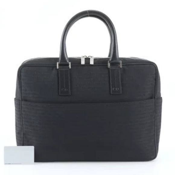Dior Handbags - Christian Dior Oblique Canvas Leather Briefcase Tote Bag Black